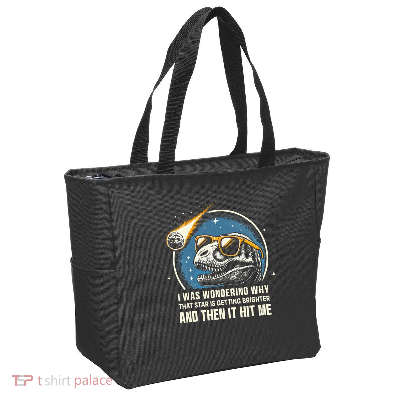 Dinosaur T Rex Novelty Funny Dinosaur Zip Tote Bag