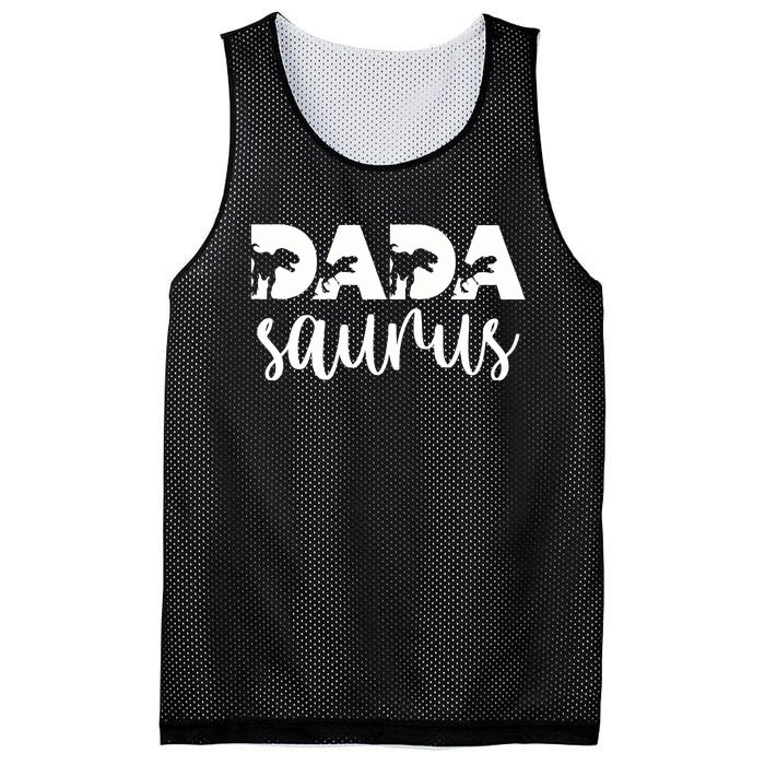 Dadasaurus T rex Dinosaur Funny Dada Saurus Mother's Family Mesh Reversible Basketball Jersey Tank