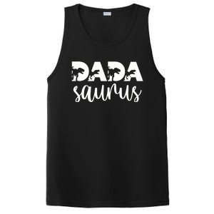 Dadasaurus T rex Dinosaur Funny Dada Saurus Mother's Family PosiCharge Competitor Tank