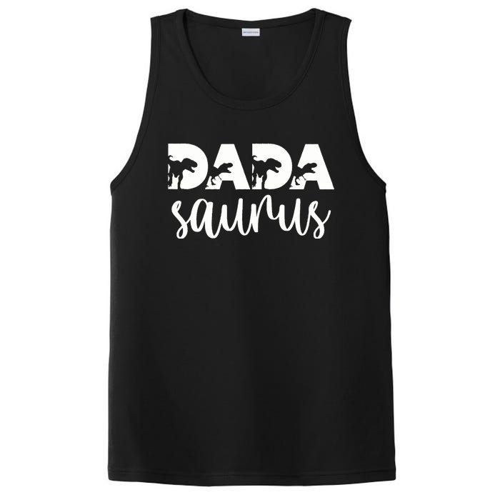 Dadasaurus T rex Dinosaur Funny Dada Saurus Mother's Family PosiCharge Competitor Tank