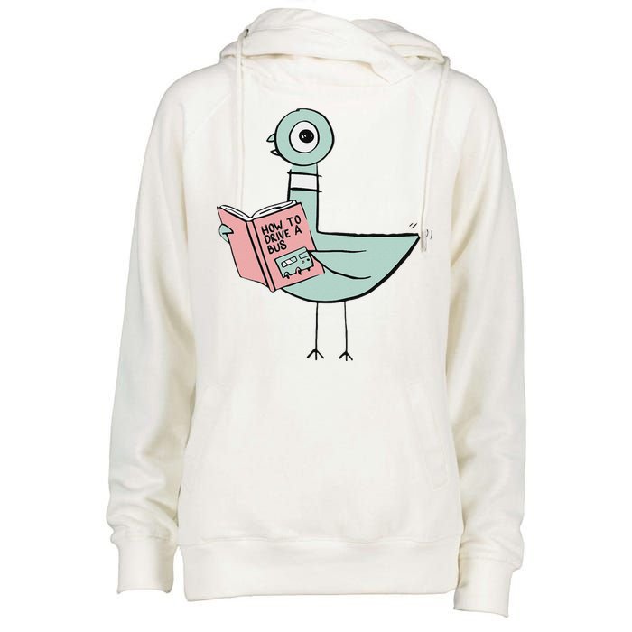 Driven To Read Pigeon Library Reading Books Womens Funnel Neck Pullover Hood