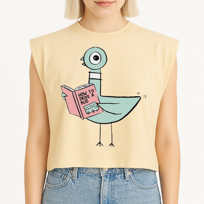 Driven To Read Pigeon Library Reading Books Garment-Dyed Women's Muscle Tee