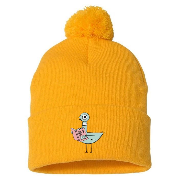 Driven To Read Pigeon Library Reading Books Pom Pom 12in Knit Beanie