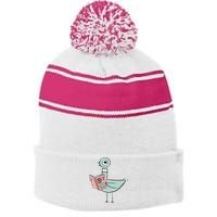 Driven To Read Pigeon Library Reading Books Stripe Pom Pom Beanie