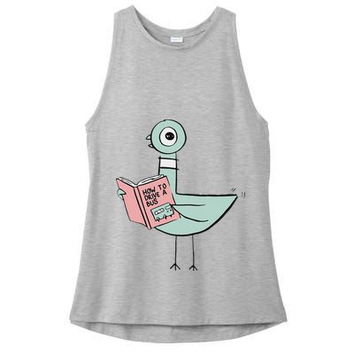 Driven To Read Pigeon Library Reading Books Ladies PosiCharge Tri-Blend Wicking Tank
