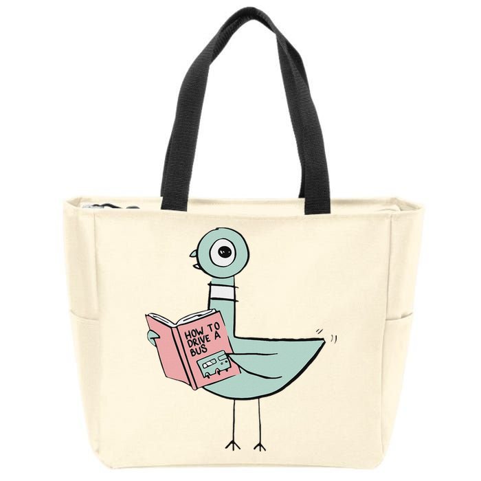 Driven To Read Pigeon Library Reading Books Zip Tote Bag