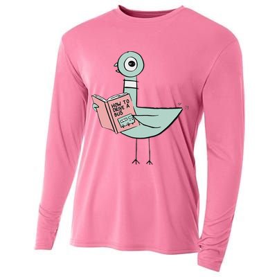 Driven To Read Pigeon Library Reading Books Cooling Performance Long Sleeve Crew