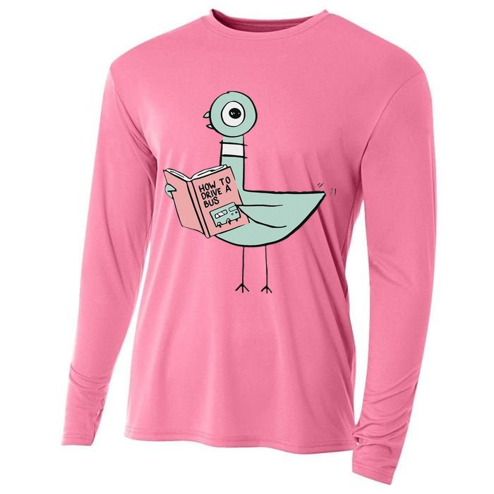 Driven To Read Pigeon Library Reading Books Cooling Performance Long Sleeve Crew