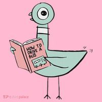 Driven To Read Pigeon Library Reading Books Poster