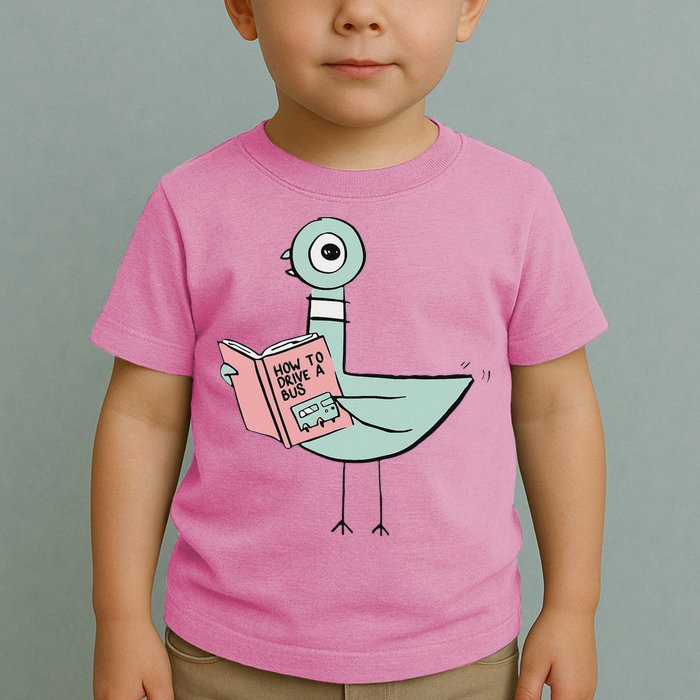 Driven To Read Pigeon Library Reading Books Toddler T-Shirt