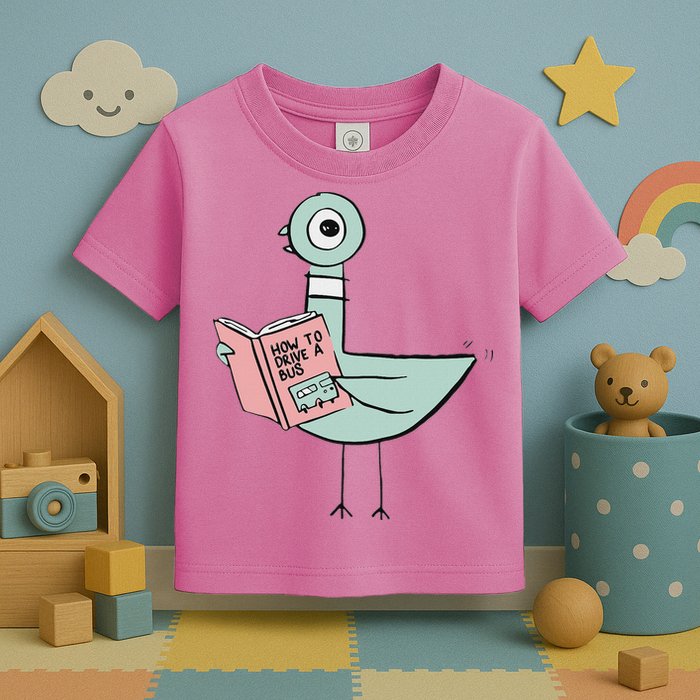 Driven To Read Pigeon Library Reading Books Toddler T-Shirt