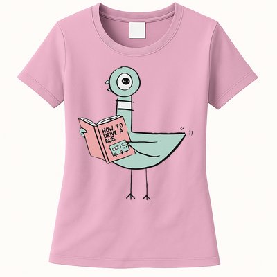 Driven To Read Pigeon Library Reading Books Womens T-Shirt