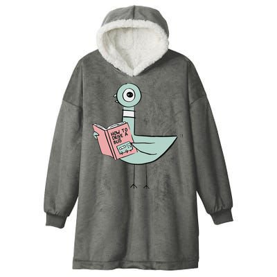Driven To Read Pigeon Library Reading Books Hooded Wearable Blanket