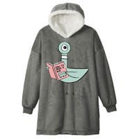 Driven To Read Pigeon Library Reading Books Hooded Wearable Blanket