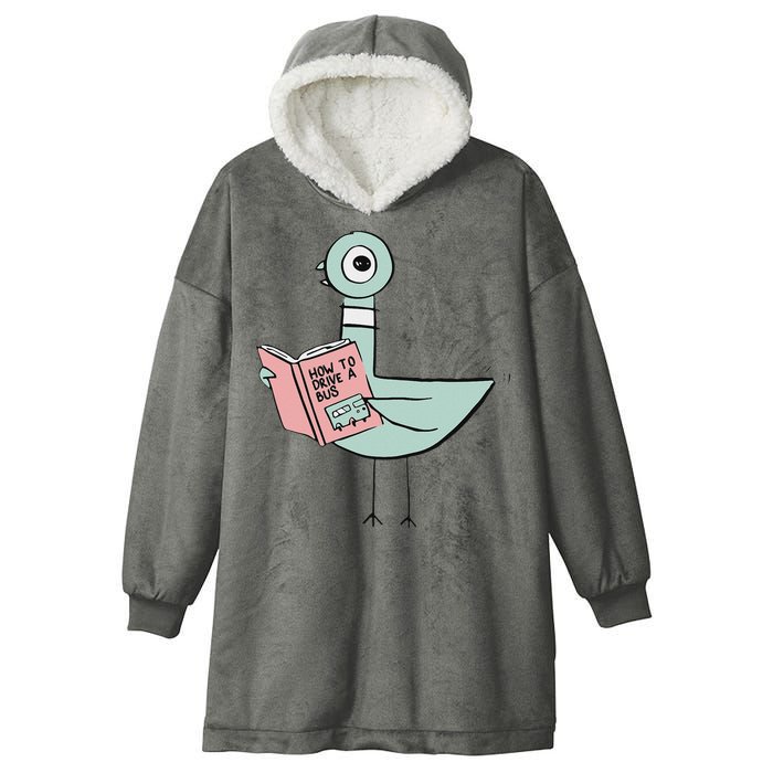 Driven To Read Pigeon Library Reading Books Hooded Wearable Blanket