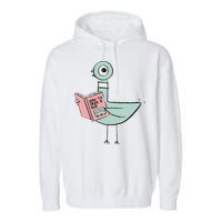 Driven To Read Pigeon Library Reading Books Garment-Dyed Fleece Hoodie
