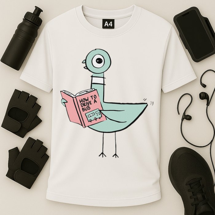 Driven To Read Pigeon Library Reading Books Performance Shirt