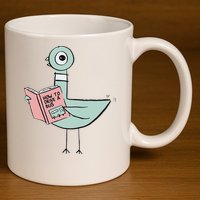 Driven To Read Pigeon Library Reading Books 11oz C Handle Ceramic Mug