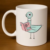 Driven To Read Pigeon Library Reading Books 11oz C Handle Ceramic Mug