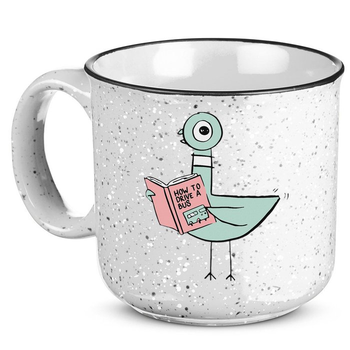 Driven To Read Pigeon Library Reading Books 15oz Campfire Ceramic Mug