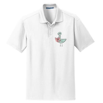 Driven To Read Pigeon Library Reading Books Dry Zone Grid Polo