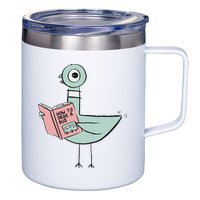 Driven To Read Pigeon Library Reading Books 12oz Stainless Steel Coffee Mug