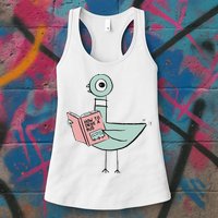 Driven To Read Pigeon Library Reading Books Womens Tank Top