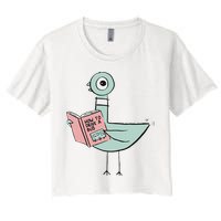 Driven To Read Pigeon Library Reading Books Crop Top