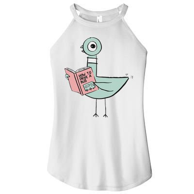 Driven To Read Pigeon Library Reading Books Women's Perfect Tri Rocker Tank