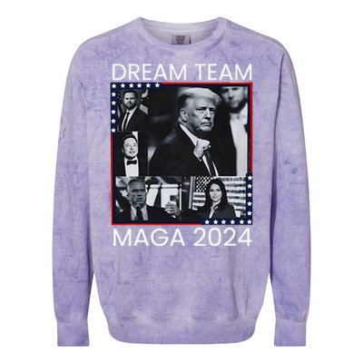 Dream Team Republican Trump Vance 2024 Colorblast Crewneck Sweatshirt