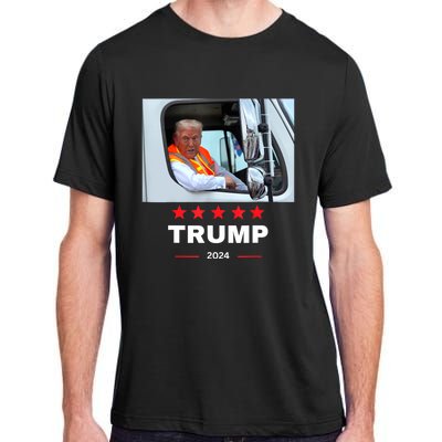 Donald Trump Rides In Garbage Truck Adult ChromaSoft Performance T-Shirt