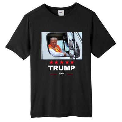 Donald Trump Rides In Garbage Truck Tall Fusion ChromaSoft Performance T-Shirt