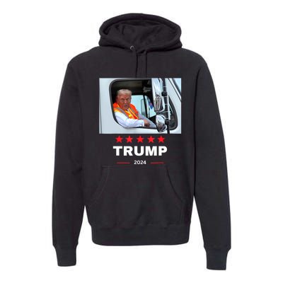 Donald Trump Rides In Garbage Truck Premium Hoodie