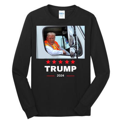 Donald Trump Rides In Garbage Truck Tall Long Sleeve T-Shirt