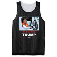 Donald Trump Rides In Garbage Truck Mesh Reversible Basketball Jersey Tank