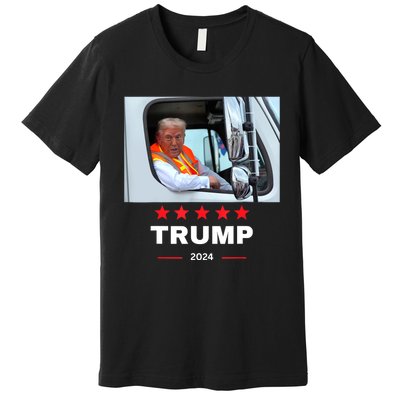 Donald Trump Rides In Garbage Truck Premium T-Shirt