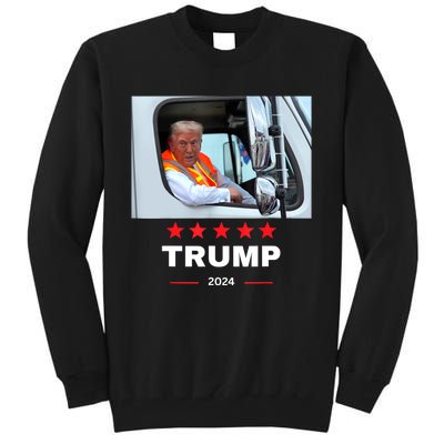 Donald Trump Rides In Garbage Truck Tall Sweatshirt