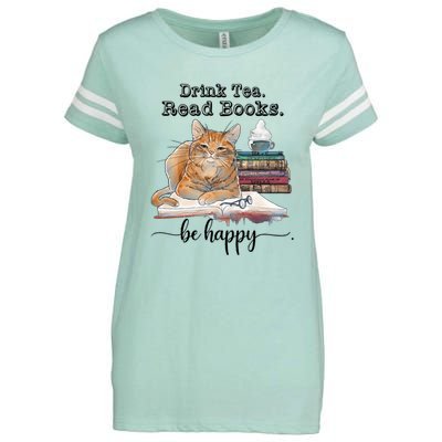 Drink Tea Read Books Enza Ladies Jersey Football T-Shirt