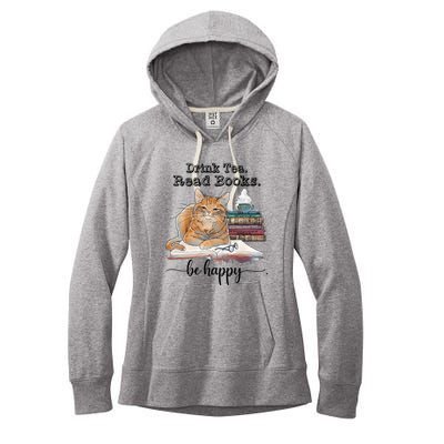 Drink Tea Read Books Women's Fleece Hoodie