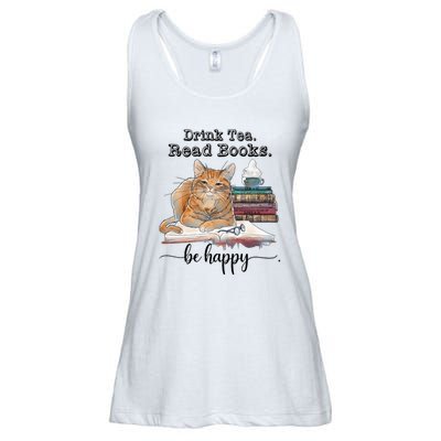 Drink Tea Read Books Ladies Essential Flowy Tank