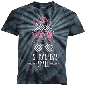 Dirt Track Racing Race ItS Race Day YAll Car Racing Kids Tie-Dye T-Shirt