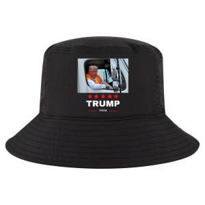 Donald Trump Rides In Garbage Truck Cool Comfort Performance Bucket Hat