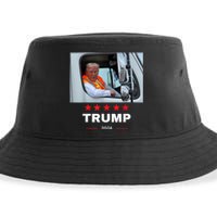 Donald Trump Rides In Garbage Truck Sustainable Bucket Hat