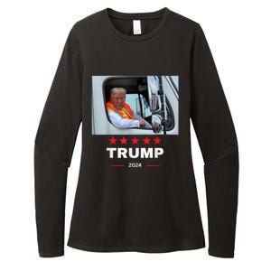 Donald Trump Rides In Garbage Truck Womens CVC Long Sleeve Shirt