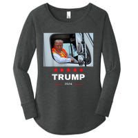 Donald Trump Rides In Garbage Truck Women's Perfect Tri Tunic Long Sleeve Shirt