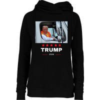 Donald Trump Rides In Garbage Truck Womens Funnel Neck Pullover Hood