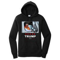 Donald Trump Rides In Garbage Truck Women's Pullover Hoodie