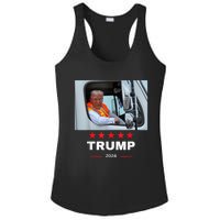 Donald Trump Rides In Garbage Truck Ladies PosiCharge Competitor Racerback Tank