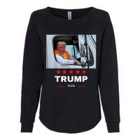 Donald Trump Rides In Garbage Truck Womens California Wash Sweatshirt