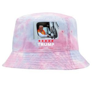 Donald Trump Rides In Garbage Truck Tie-Dyed Bucket Hat